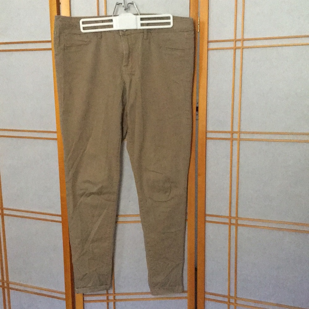 Khaki mid-rise jeggings from Mossimo, 12/31R